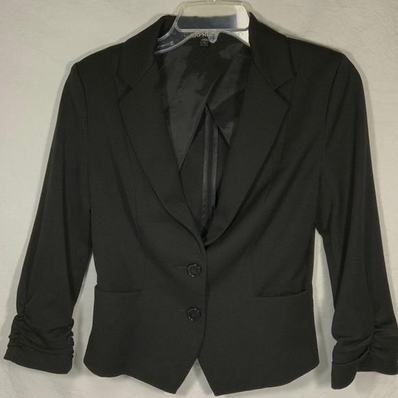 Express Black Blazer 3/4 Sleeves - Size 4 - Picture 1 of 11